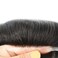 Mens Toupee Wigs Hair System for Men Human Hair Piece Replacement Fine Mono Mens Hair Unit Hairpiece Poly Skin PU Around Monofilament Toupee for Men (7''X10'', #1B Off Black)