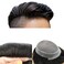 Mens Toupee Wigs Hair System for Men Human Hair Piece Replacement Fine Mono Mens Hair Unit Hairpiece Poly Skin PU Around Monofilament Toupee for Men (7''X10'', #1B Off Black)