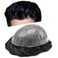 Toupee for Men Real Human Hair Replacement System Injected Poly Skin Mens Toupee Wigs Durable PU Hair Piece Unit for Men (8X10-120% Medium Light to Medium Density-#1 Jet Black