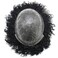 Weave Hair Unit Black Men Curly Wave Afro Toupee African American Men Wig Brazilian Hair Skin PU Hairpieces (1B# Natural Black ，6MM Afro Wave)