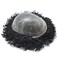 Weave Hair Unit Black Men Curly Wave Afro Toupee African American Men Wig Brazilian Hair Skin PU Hairpieces (1B# Natural Black ，6MM Afro Wave)