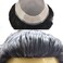 Fine Mono Remy Hair System Mens Toupee Poly Skin Around 140% Medium Heavy Density Hair Replacement for Men 7X9, 1B Off Black
