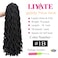 18 Inch Goddess Faux locs Crochet Hair 6 Packs/Lot Soft Gypsy Locs Wavy Crochet Braids Dreadlocks Curly Wavy Twist Braiding Hair Extensions African Roots Braid（1B)