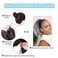 Short Gray Drawstring Ponytail Loose Curly Grey Hair Extensions Clip in Synthetic Hair Pieces for Black Women Fake Hair Buns Hair Piece for Women Updos and Thinning Hair Bun (Grey Mixed Black)
