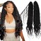 Locs Human Hair Crochet Boho Extensions Pre Looped Goddess Body Wave Curly Ends Knotless Box Braids Faux Locs For Women 3Packs/72Strands 22 Inch