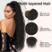Lommel Ponytail Extension, Claw Clip Ponytail Extension for Women Long Wavy Pony Tails Hair Extensions Fluffy Natural Looking Synthetic 26 Inch Clip in Ponytail Hairpiece for Daily Use (Brown Black)