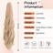 LOMMEL Ponytail Extensions Claw Clip Ponytail Extensions for Women 16 Inch Long Wavy Ponytail Extensions Fluffy Synthetic Ponytail Hairpiece Natural Soft Daily Use(18/613)
