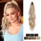 LOMMEL Ponytail Extensions Claw Clip Ponytail Extensions for Women 16 Inch Long Wavy Ponytail Extensions Fluffy Synthetic Ponytail Hairpiece Natural Soft Daily Use(18/613)