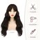 BARSDAR Long Dark Brown Wigs with Bangs for Women - 26 Inch Long Wavy Wig With Bangs Soft Synthetic Hair Replacement Wigs Cosplay Natural Looking Daily Party Halloween - Dark Brown