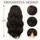 BARSDAR Long Dark Brown Wigs with Bangs for Women - 26 Inch Long Wavy Wig With Bangs Soft Synthetic Hair Replacement Wigs Cosplay Natural Looking Daily Party Halloween - Dark Brown