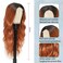 Long Ginger Wig Orange Wavy Hair Wigs for Women Realistic Wig with Natural Looking Upgraded Protein Fiber Synthetic Realistic Wigs Costume Cosplay Halloween Wig(26'' Ombre Orange)