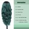 Long Green Wig for Women 26Inch Wavy Curly Ombre Green Hair Wigs Synthetic Hair Replacement Wig Heat Resistant Hair Wig for Daily Party Use(26'' green)