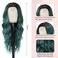 Long Green Wig for Women 26Inch Wavy Curly Ombre Green Hair Wigs Synthetic Hair Replacement Wig Heat Resistant Hair Wig for Daily Party Use(26'' green)