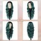 Long Green Wig for Women 26Inch Wavy Curly Ombre Green Hair Wigs Synthetic Hair Replacement Wig Heat Resistant Hair Wig for Daily Party Use(26'' green)