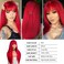 Red Wigs for Women Long Straight Red Hair Wig with Bangs Middle Part Natural Heat Resistant Synthetic Fiber Party Cosplay Costume Full Wigs for Women Girls