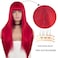 Red Wigs for Women Long Straight Red Hair Wig with Bangs Middle Part Natural Heat Resistant Synthetic Fiber Party Cosplay Costume Full Wigs for Women Girls