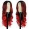 Ombre Red Wigs for Women Long Red Wig Ombre Red Wavy Wig Long Red Wavy Wig 26 Inch Heat Resistant Red Wigs for Daily Party Use (Ombre Red)