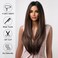Allbell Brown Wigs for Women Long Straight Layered Natural Hair Wig with Dark Brown Roots Middle Part Synthetic Wig