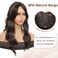 MORICHY Hair Toppers for Women Clip in Hair Topper with Bangs 20inch Chocolate Brown with Highlights Long Wavy Curly Synthetic HairPieces for Women