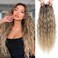 Molefi Hair Topper 26inch Long Wavy Hair Toppers for Women Curly Hair Topper with Bangs Synthetic Wiglets Hairpieces for Thinning Hair Ombre Light Brown to Blonde