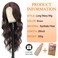 Long Wavy Wig for Women 26Inch Middle Part Curly Wigs Synthetic Heat Resistant Wigs Long Wavy Wigs for Daily Party Use Cosplay Halloween Wig (Brown)
