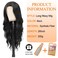 Long Wavy Wig 26 Inch Black Wavy Wigs for Women Middle Part Curly Wigs Wavy Wigs Synthetic Heat Resistant Wigs Cosplay Halloween Wig (Black)