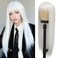 White Long Straight Wigs for Women with Bangs Natural Looking Synthetic Hair Wig for Halloween Cosplay Daily Use