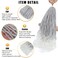 Loose Wave Dreadlocks Synthetic French Curly Double Ended Dreadlock Extensions 24inches 30 Strands Thin Soft Grey to White Spanish Curly DE Dreadlock Extensions for Women (30 Strands, G60)