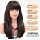 EMMOR Dark Brown Wig With Bangs For Women Long Straight Layered Wigs Synthetic Layered Hairstyle For Girls Party Cosplay And Daily Use(26" Dark Brown)