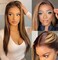 west kiss Highlight Lace Front Wig Human Hair P4/27 Honey Blonde Lace Front Wig Human Hair 4x4 Closure Wigs Human Hair Wigs For Black Women Straight Glueless Wigs Human Hair Pre Plucked 18 Inch