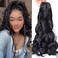 French Curly Braiding Hair,#1B 20Inch Black Loose Wavy 5Packs Black Bouncy Hair Extensions 75g/Pack French Curl Braiding Hair Synthetic Hair Extensions（5packs,20Inch)