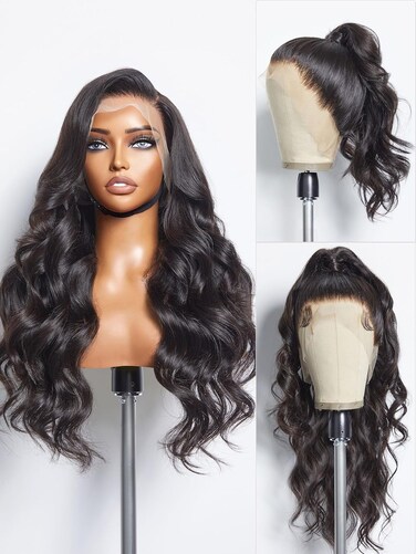 LUVME HAIR 18'' Loose Body Wave 360 Lace Frontal Wigs Human Hair Lace Glueless Human Hair Wig Pre Plucked Long Black Body Wave Wig