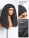 LUVME HAIR Kinky Straight Headband Wig Human Hair Ready to Go No Lace Glueless Human Hair Wigs with Adjustable Headband Beginners Friendly (16 Inch &amp; Natural Black)