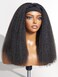 LUVME HAIR Kinky Straight Headband Wig Human Hair Ready to Go No Lace Glueless Human Hair Wigs with Adjustable Headband Beginners Friendly (16 Inch &amp; Natural Black)
