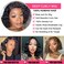 Short Curly Human Hair Wigs for Black Women, 12 Inch Curly Wavy Jerry Curl, 100% Brazilian Remy Hair, Glueless Lace Front, Side Part Bob Wig, Ready to Wear, 12A Natural Color