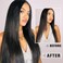 Straight Human Hair Clip in Hair Extensions 100% Unprocessed Full Head Brazilian Virgin Hair Natural Black Color,Double Wefts,8/Pcs with 18Clips,125Gram (16 Inch)