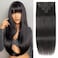 Straight Human Hair Clip in Hair Extensions 100% Unprocessed Full Head Brazilian Virgin Hair Natural Black Color,Double Wefts,8/Pcs with 18Clips,125Gram (16 Inch)