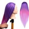 Training Head 26"-28'' Mannequin Head Hair Styling Manikin Cosmetology Doll Head Synthetic Fiber Hair Hairdressing Training Model Free Clamp Exquisite Gifts (Dream Purple)