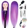 Training Head 26"-28'' Mannequin Head Hair Styling Manikin Cosmetology Doll Head Synthetic Fiber Hair Hairdressing Training Model Free Clamp Exquisite Gifts (Dream Purple)