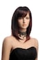 Shoulder-length Black mix Red Wig for Women Short Curly Synthetic Bob Wig Looking Natural Heat Resistant Fiber Hair Wig (Black mix Red)
