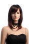 Shoulder-length Black mix Red Wig for Women Short Curly Synthetic Bob Wig Looking Natural Heat Resistant Fiber Hair Wig (Black mix Red)