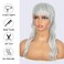 Long Grey Mullet Wig for Women with Bangs 90s 80s Wigs Natural Looking Synthetic Wig With Bangs for Women Wig