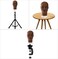 Dicunoy 2PCS Mannequin Head, Male Hair Model Head, Bald Wig Head, Afro American Cosmetology Head for Eyeglasses, Hairs, Hat, Helmet, Glasses Display