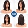 ALANHAIR Dark Brown Wigs for Women Brown Wig with Curtain Bangs Shoulder Length Natural Synthetic Wig for Daily Use