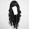 HAIRCUBE Black Wig Long Curly Wig with Bangs Natural Appearance Heat-Resistant Synthetic Wig Suitable for Fashionable Women