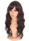 Medium Long Brown Wavy Wigs For Women Synthetic Full Hair Wigs With Bangs For Daily Use (brown)