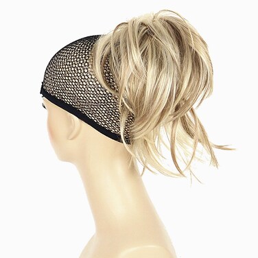 Lydell Adjustable Messy Ponytail Hairpiece Synthetic Hair Extension with Jaw Claw Amazing Shape (H16/613 Blonde Highlighted)