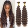 Curly Braiding Human Hair Chocolate Brown 100g 20 Inch Deep Wave Bulk Human Hair for Braiding No Weft Brazilian Virgin Deep French Curl Braiding Human Hair Extensions