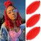 Afro Twist Hair 16 Inch 3 Packs, Springy Afro Twist Hair Pre Fluffed Spring Twist Hair Pre Stretched Wrapping Hair for Soft Locs Hair Extensions (16 Inch (Pack of 3), Red#)