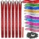 Red Tinsel Hair Extensions with Tools 6 Packs 1380 Strands 44 Inch Hair Extension Tinsel Kit for Women and Girls Sparkling Shiny Colorful Hair Extensions for Christmas and Parties (44 Inch, red)